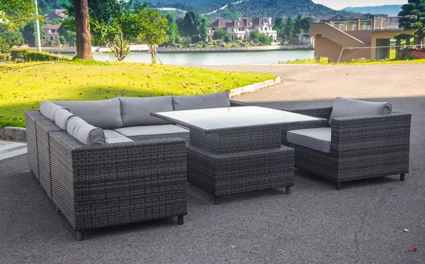 Rasakan Kemewahan dan Kenyamanan dengan Set Sofa Sudut 7 Bagian dengan Meja Meningkat
