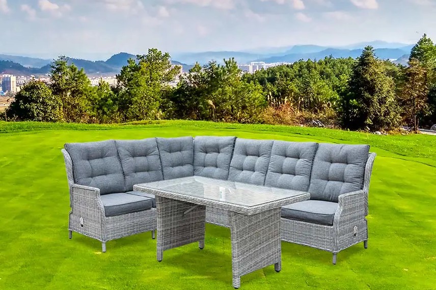 Tingkatkan Kehidupan Luar Ruangan Anda: Manfaat Set Makan Sofa Sudut Berbaring 5PCS